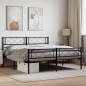vidaXL Estructura de cama cabecero y pie de cama metal negro 150x200cm