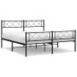 vidaXL Estructura de cama cabecero y pie de cama metal negro 150x200cm
