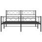 vidaXL Estructura de cama cabecero y pie de cama metal negro 150x200cm
