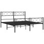 vidaXL Estructura de cama cabecero y pie de cama metal negro 150x200cm