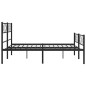vidaXL Estructura de cama cabecero y pie de cama metal negro 150x200cm