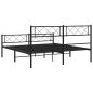 vidaXL Estructura de cama cabecero y pie de cama metal negro 150x200cm