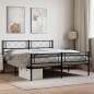 vidaXL Estructura de cama cabecero y pie de cama metal negro 140x190cm vidaXL Estructura de cama cabecero y pie de cama metal negro 140x190cm