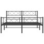 vidaXL Estructura de cama cabecero y pie de cama metal negro 140x190cm vidaXL Estructura de cama cabecero y pie de cama metal negro 140x190cm