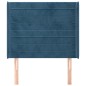 vidaXL Cabecero con orejas de terciopelo azul oscuro 103x16x118/128 cm