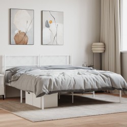 vidaXL Estructura de cama de metal con cabecero blanca 135x190 cm