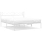 vidaXL Estructura de cama de metal con cabecero blanca 135x190 cm vidaXL Estructura de cama de metal con cabecero blanca 135x190 cm