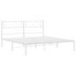 vidaXL Estructura de cama de metal con cabecero blanca 135x190 cm vidaXL Estructura de cama de metal con cabecero blanca 135x190 cm