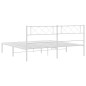 vidaXL Estructura de cama de metal con cabecero blanco 183x213 cm vidaXL Estructura de cama de metal con cabecero blanco 183x213 cm