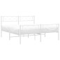 vidaXL Estructura cama metal con cabecero y estribo blanco 150x200 cm vidaXL Estructura cama metal con cabecero y estribo blanco 150x200 cm