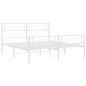 vidaXL Estructura cama metal con cabecero y estribo blanco 150x200 cm vidaXL Estructura cama metal con cabecero y estribo blanco 150x200 cm