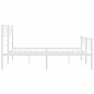 vidaXL Estructura cama metal con cabecero y estribo blanco 150x200 cm vidaXL Estructura cama metal con cabecero y estribo blanco 150x200 cm