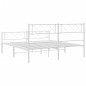 vidaXL Estructura cama metal con cabecero y estribo blanco 150x200 cm vidaXL Estructura cama metal con cabecero y estribo blanco 150x200 cm