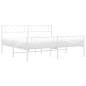 vidaXL Estructura cama metal con cabecero y pie cama blanco 193x203 cm