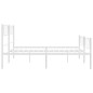 vidaXL Estructura cama metal con cabecero y pie cama blanco 193x203 cm