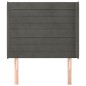 vidaXL Cabecero con orejas de terciopelo gris oscuro 83x16x118/128 cm vidaXL Cabecero con orejas de terciopelo gris oscuro 83x16x118/128 cm