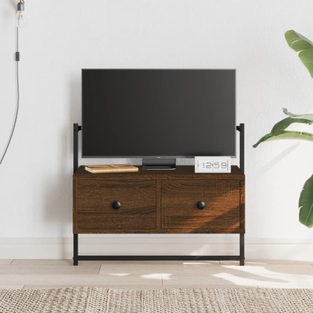 vidaXL Mueble TV de pared madera ingeniería marrón roble 60,5x30x51 cm