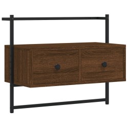vidaXL Mueble TV de pared madera ingeniería marrón roble 60,5x30x51 cm