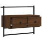 vidaXL Mueble TV de pared madera ingeniería marrón roble 60,5x30x51 cm