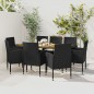 idaXL Juego de comedor de jardín 9 piezas ratán sintético negro idaXL Juego de comedor de jardín 9 piezas ratán sintético negro
