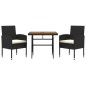 vidaXL Juego de comedor de jardín 3 pzas ratán sintético negro vidaXL Juego de comedor de jardín 3 pzas ratán sintético negro