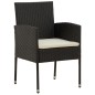 vidaXL Juego de comedor de jardín 3 pzas ratán sintético negro vidaXL Juego de comedor de jardín 3 pzas ratán sintético negro