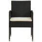 vidaXL Juego de comedor de jardín 3 pzas ratán sintético negro vidaXL Juego de comedor de jardín 3 pzas ratán sintético negro