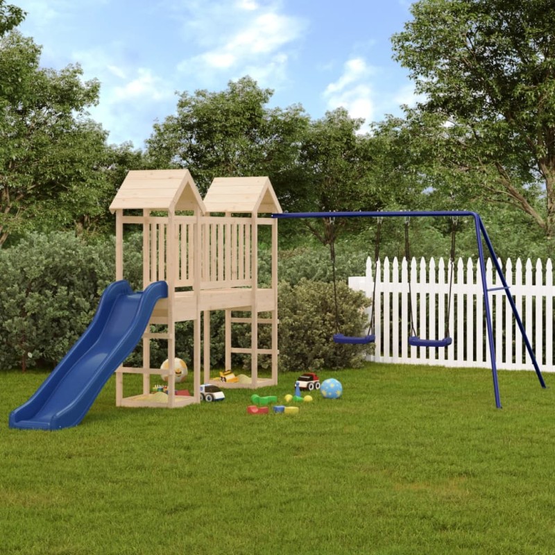 vidaXL Parque infantil de exterior madera maciza de pino vidaXL Parque infantil de exterior madera maciza de pino