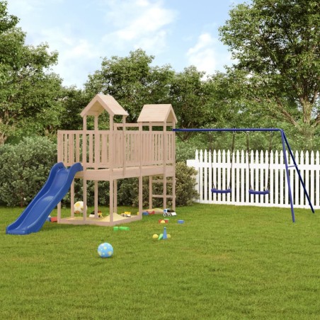 vidaXL Parque infantil de exterior madera maciza de pino