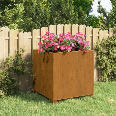 vidaXL Jardinera con patas acero corten oxidado 49x47x50 cm