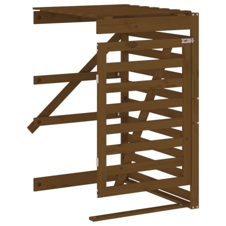 vidaXL Extensión para cobertizo de cubo basura madera pino marrón miel
