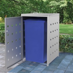 vidaXL Cobertizo contenedor de basura individual acero inoxidable 240L 