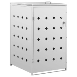 vidaXL Cobertizo contenedor de basura individual acero inoxidable 240L 