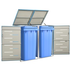 vidaXL Cobertizo para dos contenedores basura acero 138x77,5x112,5 cm