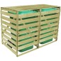 vidaXL Cobertizo doble contenedor de basura madera impregnada 240 L vidaXL Cobertizo doble contenedor de basura madera impregnada 240 L
