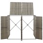 vidaXL Cobertizo para 2 contenedores basura ratán PE gris 140x80x117cm vidaXL Cobertizo para 2 contenedores basura ratán PE gris 140x80x117cm