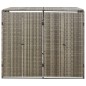 vidaXL Cobertizo para 2 contenedores basura ratán PE gris 140x80x117cm vidaXL Cobertizo para 2 contenedores basura ratán PE gris 140x80x117cm