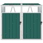 vidaXL Cobertizo doble contenedor de basura acero verde 143x81x121 cm vidaXL Cobertizo doble contenedor de basura acero verde 143x81x121 cm
