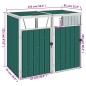 vidaXL Cobertizo doble contenedor de basura acero verde 143x81x121 cm vidaXL Cobertizo doble contenedor de basura acero verde 143x81x121 cm