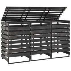 vidaXL Cobertizo triple cubos basura madera pino pintada 210x75x121cm