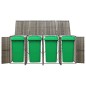 vidaXL Cobertizo 4 contenedores de basura ratán PE gris 274x80x117 cm vidaXL Cobertizo 4 contenedores de basura ratán PE gris 274x80x117 cm