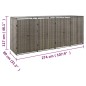 vidaXL Cobertizo 4 contenedores de basura ratán PE gris 274x80x117 cm vidaXL Cobertizo 4 contenedores de basura ratán PE gris 274x80x117 cm