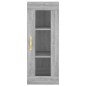 vidaXL Aparador alto madera contrachapada gris Sonoma 34,5x34x180 cm