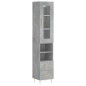 vidaXL Aparador de madera contrachapada gris hormigón 34,5x34x180 cm vidaXL Aparador de madera contrachapada gris hormigón 34,5x34x180 cm