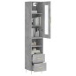 vidaXL Aparador de madera contrachapada gris hormigón 34,5x34x180 cm vidaXL Aparador de madera contrachapada gris hormigón 34,5x34x180 cm