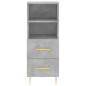 vidaXL Aparador de madera contrachapada gris hormigón 34,5x34x180 cm vidaXL Aparador de madera contrachapada gris hormigón 34,5x34x180 cm