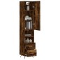 vidaXL Aparador de madera contrachapada roble ahumado 34,5x34x180 cm vidaXL Aparador de madera contrachapada roble ahumado 34,5x34x180 cm