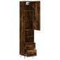 vidaXL Aparador de madera contrachapada roble ahumado 34,5x34x180 cm vidaXL Aparador de madera contrachapada roble ahumado 34,5x34x180 cm