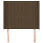 vidaXL Cabecero con orejas de tela marrón oscuro 93x16x118/128 cm
