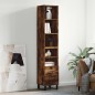 vidaXL Aparador de madera contrachapada roble ahumado 34,5x34x180 cm vidaXL Aparador de madera contrachapada roble ahumado 34,5x34x180 cm